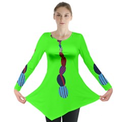 Egg Line Rainbow Green Long Sleeve Tunic  by Mariart