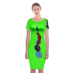 Egg Line Rainbow Green Classic Short Sleeve Midi Dress by Mariart