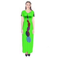 Egg Line Rainbow Green Short Sleeve Maxi Dress by Mariart