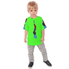 Egg Line Rainbow Green Kids Raglan Tee