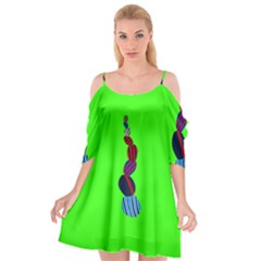 Egg Line Rainbow Green Cutout Spaghetti Strap Chiffon Dress by Mariart