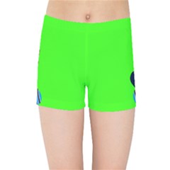 Egg Line Rainbow Green Kids Sports Shorts by Mariart