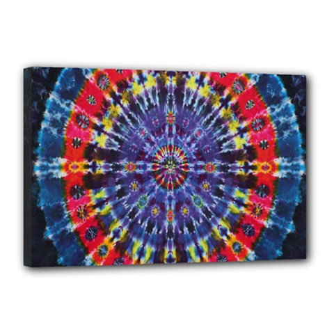 Circle Purple Green Tie Dye Kaleidoscope Opaque Color Canvas 18  X 12  by Mariart