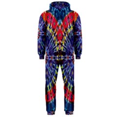 Circle Purple Green Tie Dye Kaleidoscope Opaque Color Hooded Jumpsuit (men)  by Mariart