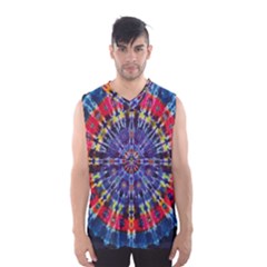 Circle Purple Green Tie Dye Kaleidoscope Opaque Color Men s Basketball Tank Top by Mariart