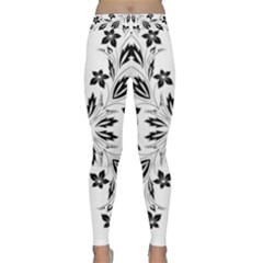 Floral Element Black White Classic Yoga Leggings by Mariart