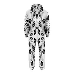 Floral Element Black White Hooded Jumpsuit (kids) by Mariart