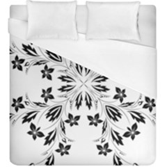 Floral Element Black White Duvet Cover (king Size) by Mariart