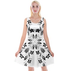 Floral Element Black White Reversible Velvet Sleeveless Dress by Mariart