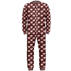 Chocolate Pink Hearts Gift Wrap Onepiece Jumpsuit (men)  by Mariart