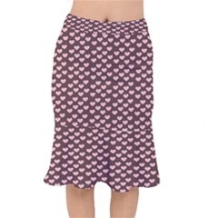 Chocolate Pink Hearts Gift Wrap Mermaid Skirt by Mariart