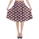 Chocolate Pink Hearts Gift Wrap Flared Midi Skirt View1