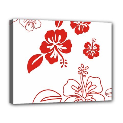 Hawaiian Flower Red Sunflower Canvas 14  X 11  by Mariart