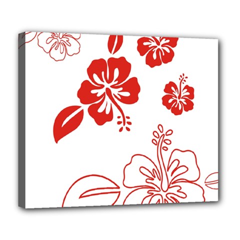 Hawaiian Flower Red Sunflower Deluxe Canvas 24  X 20   by Mariart