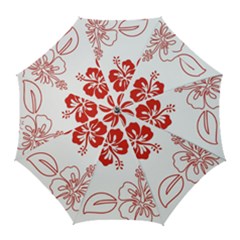 Hawaiian Flower Red Sunflower Golf Umbrellas by Mariart