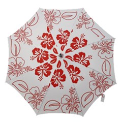 Hawaiian Flower Red Sunflower Hook Handle Umbrellas (large)