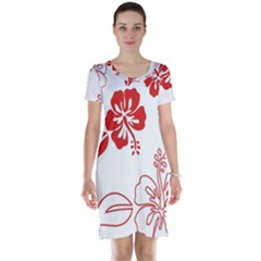 Hawaiian Flower Red Sunflower Short Sleeve Nightdress by Mariart