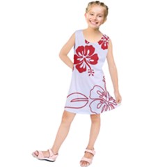 Hawaiian Flower Red Sunflower Kids  Tunic Dress by Mariart