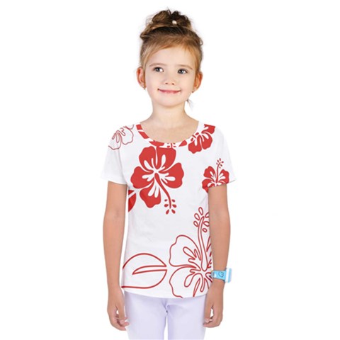 Hawaiian Flower Red Sunflower Kids  One Piece Tee by Mariart