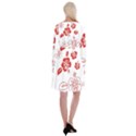 Hawaiian Flower Red Sunflower Long Sleeve Velvet Front Wrap Dress View2