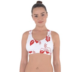 Hawaiian Flower Red Sunflower Cross String Back Sports Bra by Mariart