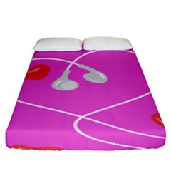 Heart Love Pink Red Fitted Sheet (king Size) by Mariart