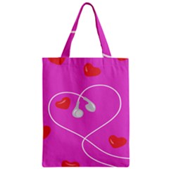 Heart Love Pink Red Zipper Classic Tote Bag by Mariart