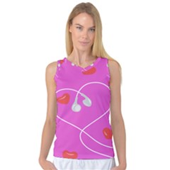 Heart Love Pink Red Women s Basketball Tank Top by Mariart