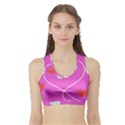 Heart Love Pink Red Sports Bra with Border View1