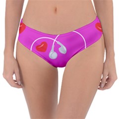 Heart Love Pink Red Reversible Classic Bikini Bottoms