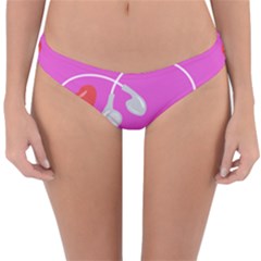 Heart Love Pink Red Reversible Hipster Bikini Bottoms