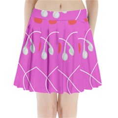 Heart Love Pink Red Pleated Mini Skirt by Mariart