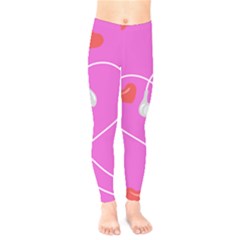 Heart Love Pink Red Kids  Leggings 