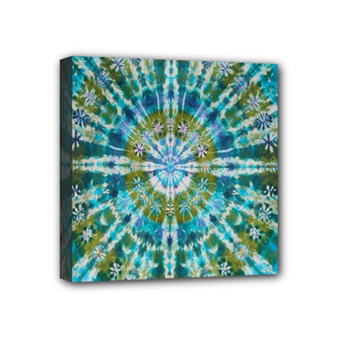 Green Flower Tie Dye Kaleidoscope Opaque Color Mini Canvas 4  X 4  by Mariart