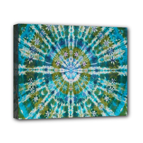 Green Flower Tie Dye Kaleidoscope Opaque Color Canvas 10  X 8  by Mariart