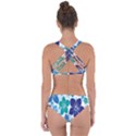 Hibiscus Flowers Green Blue White Hawaiian Criss Cross Bikini Set View2