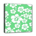 Hibiscus Flowers Green White Hawaiian Mini Canvas 8  x 8  View1