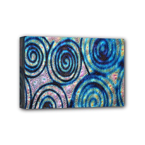 Green Blue Circle Tie Dye Kaleidoscope Opaque Color Mini Canvas 6  X 4  by Mariart