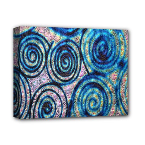 Green Blue Circle Tie Dye Kaleidoscope Opaque Color Deluxe Canvas 14  X 11  by Mariart