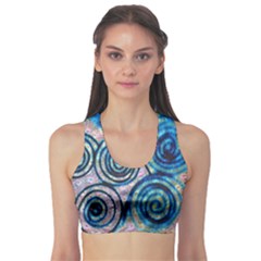 Green Blue Circle Tie Dye Kaleidoscope Opaque Color Sports Bra by Mariart