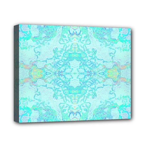 Green Tie Dye Kaleidoscope Opaque Color Canvas 10  X 8  by Mariart