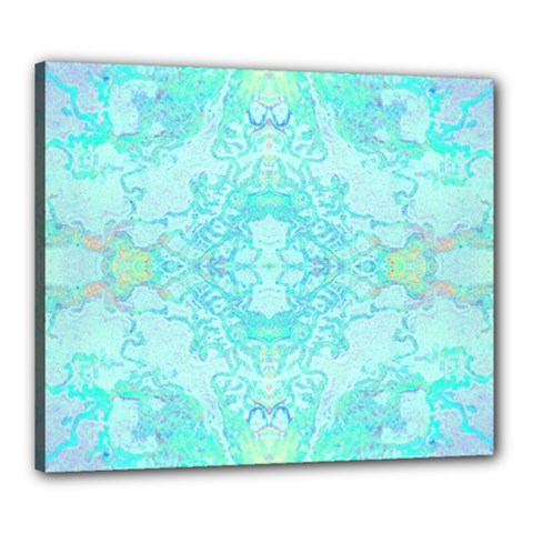 Green Tie Dye Kaleidoscope Opaque Color Canvas 24  X 20 