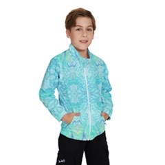 Green Tie Dye Kaleidoscope Opaque Color Wind Breaker (kids) by Mariart