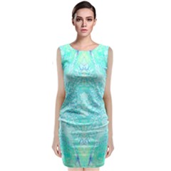 Green Tie Dye Kaleidoscope Opaque Color Sleeveless Velvet Midi Dress by Mariart