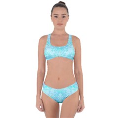 Green Tie Dye Kaleidoscope Opaque Color Criss Cross Bikini Set