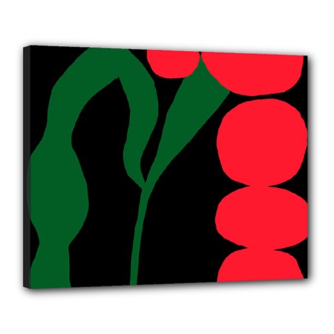 Illustrators Portraits Plants Green Red Polka Dots Canvas 20  X 16  by Mariart