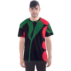 Illustrators Portraits Plants Green Red Polka Dots Men s Sports Mesh Tee