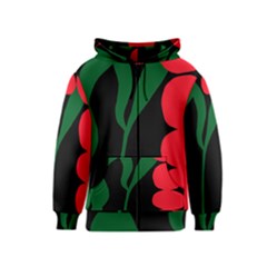 Illustrators Portraits Plants Green Red Polka Dots Kids  Zipper Hoodie by Mariart