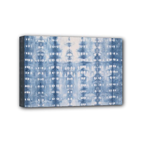 Indigo Grey Tie Dye Kaleidoscope Opaque Color Mini Canvas 6  X 4  by Mariart