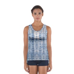 Indigo Grey Tie Dye Kaleidoscope Opaque Color Women s Sport Tank Top  by Mariart